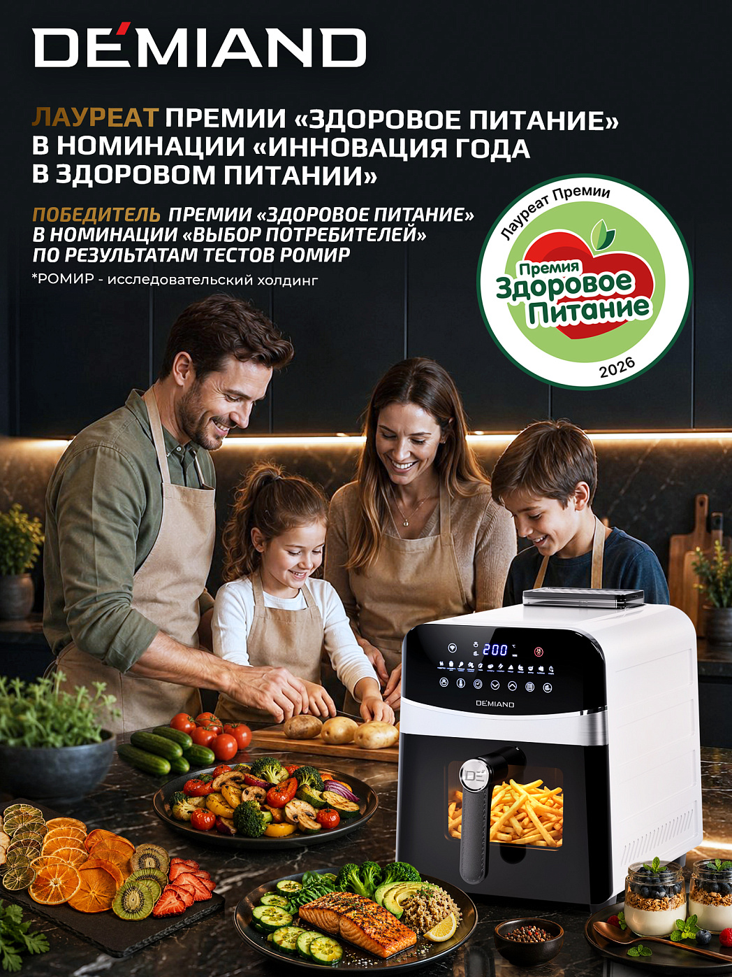картинка Аэрогриль DEMIAND SANDERS MAX DK-2400/Белый-Wifi